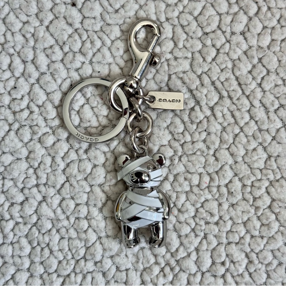 Coach Silver Mummy Bear Bag Charm